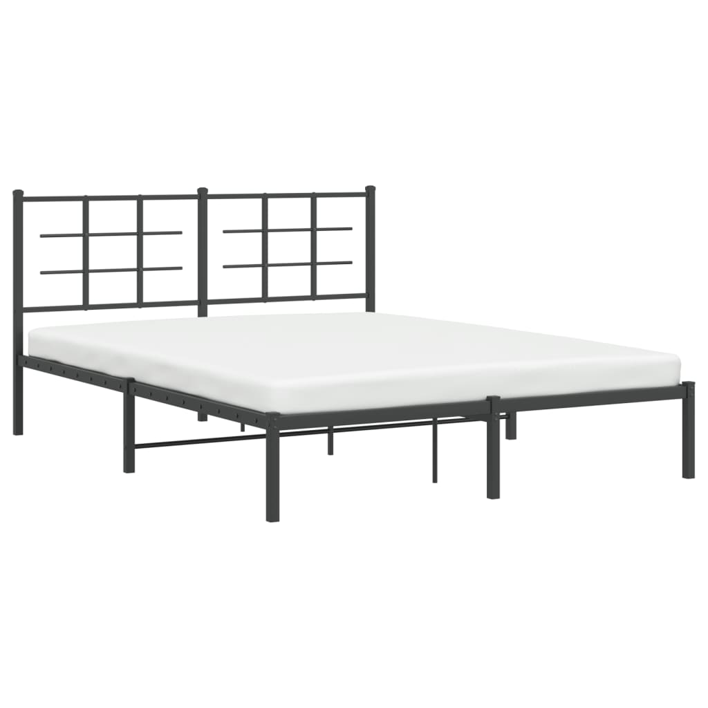 Sengeramme i metall med hodegavl svart 160x200 cm