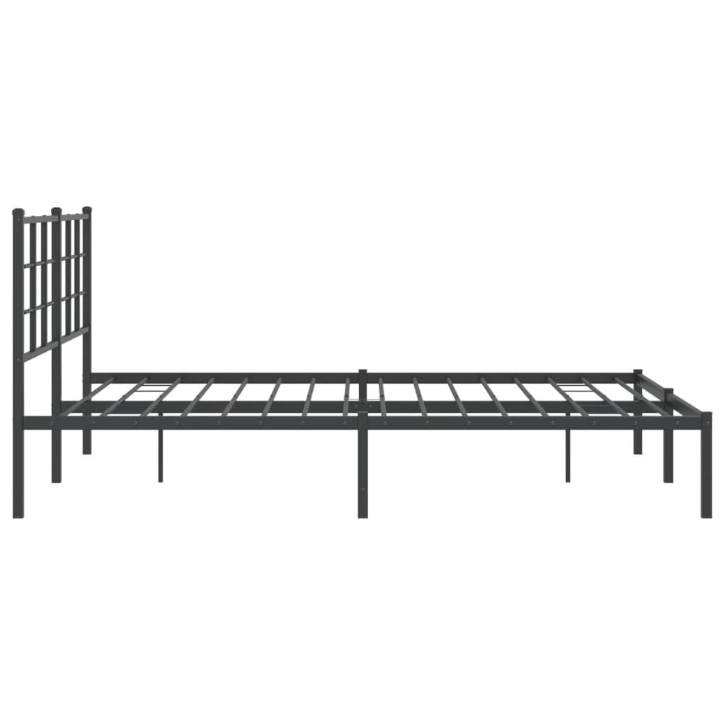 Sengeramme i metall med hodegavl svart 160x200 cm