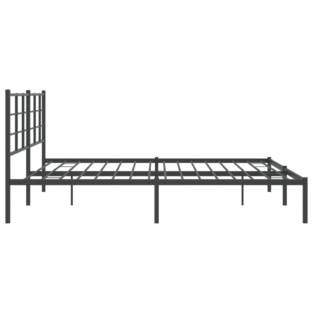 Sengeramme i metall med sengegavl svart 193x203 cm
