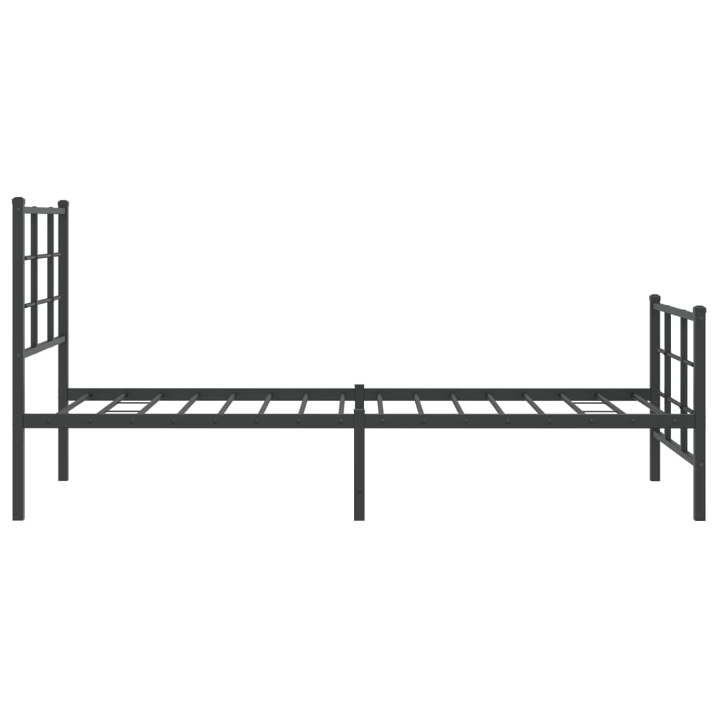 Sengeramme i metall med hode- og fotgavl svart 80x200 cm