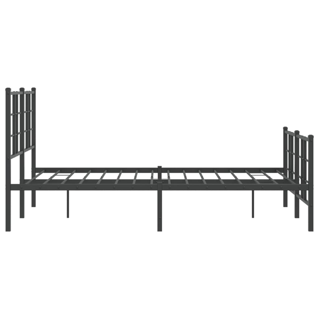 Sengeramme i metall med hode- og fotgavl svart 120x190 cm