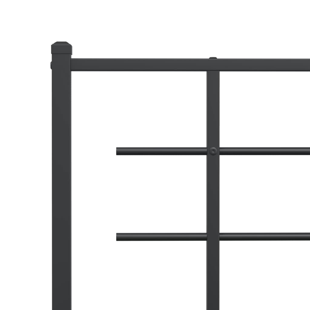 Sengeramme i metall med hode- og fotgavl svart 120x190 cm