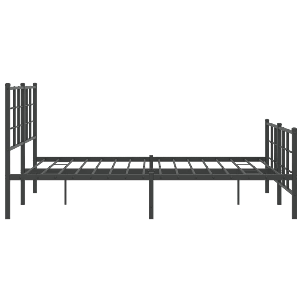 Sengeramme i metall med hode- og fotgavl svart 140x200 cm