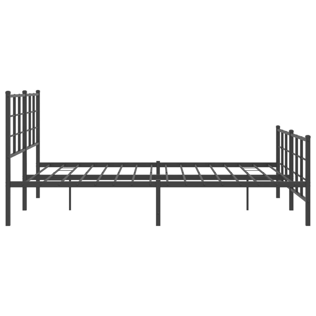 Sengeramme i metall med hode- og fotgavl svart 150x200 cm