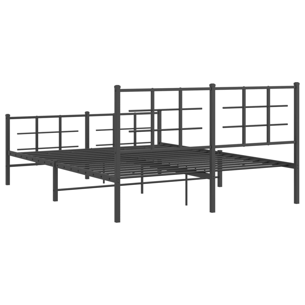Sengeramme i metall uten madrass med fotgavl svart 160x200 cm