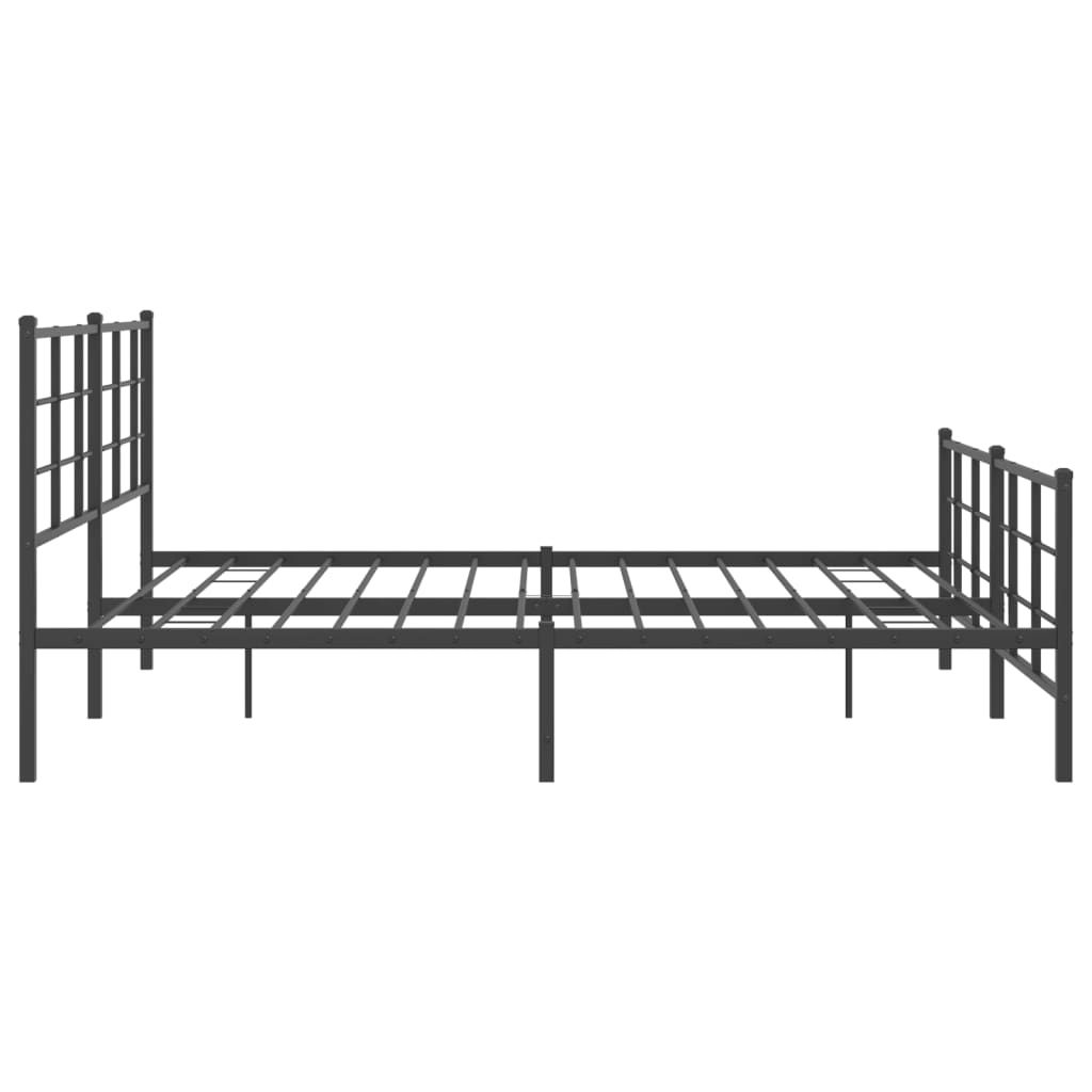 Sengeramme i metall uten madrass med fotgavl svart 180x200 cm
