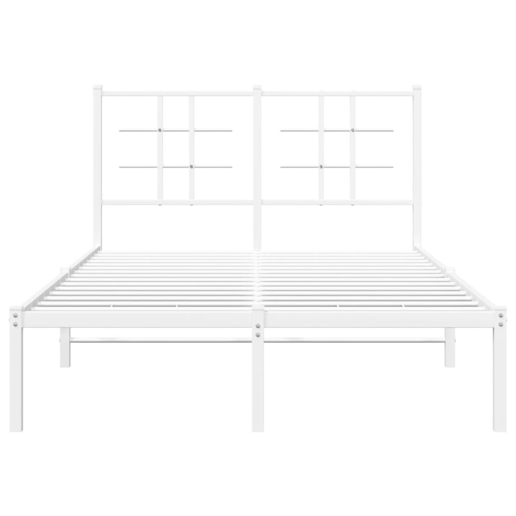 Sengeramme i metall med hodegavl hvit 120x190 cm