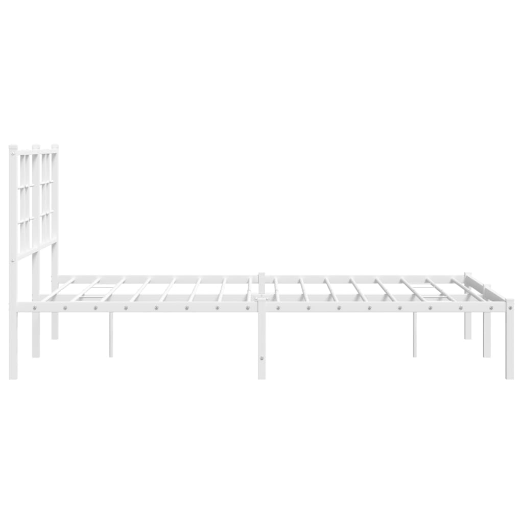 Sengeramme i metall med hodegavl hvit 120x200 cm