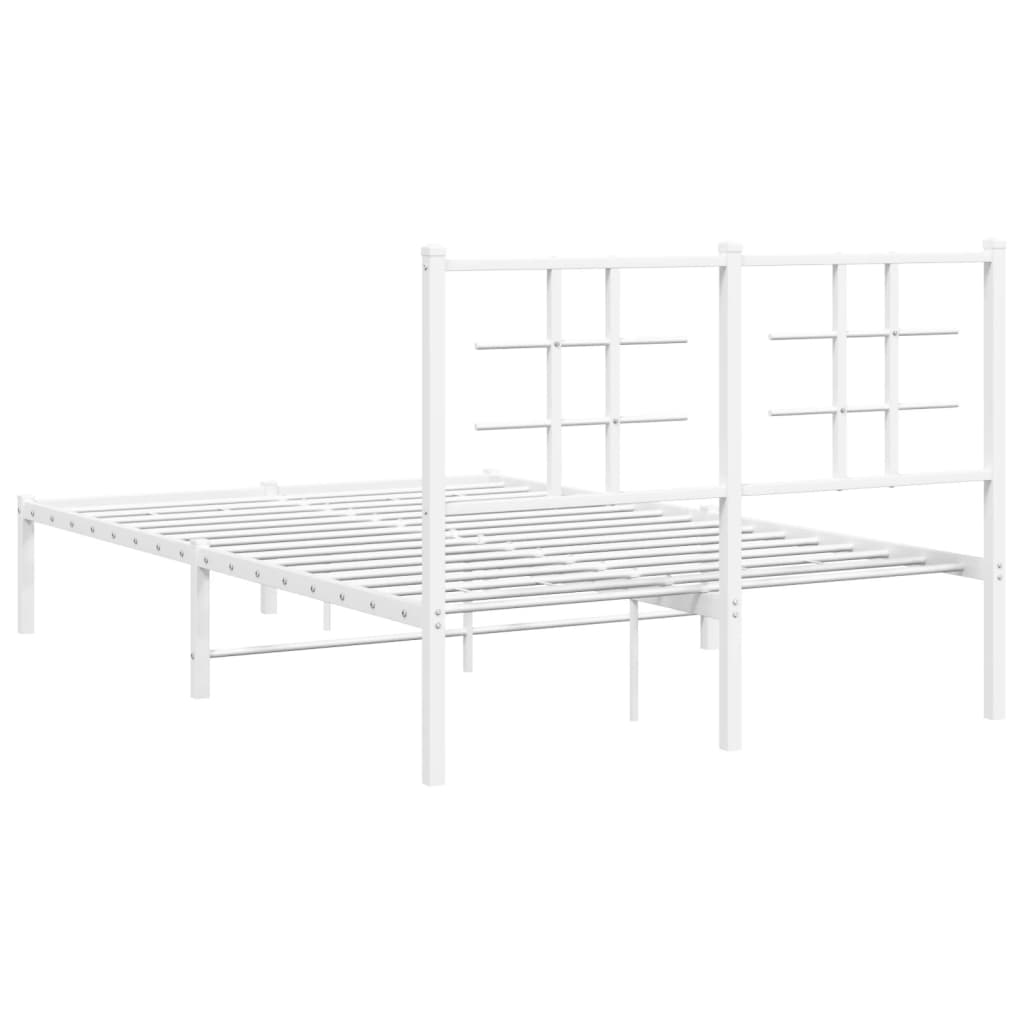Sengeramme i metall med hodegavl hvit 120x200 cm