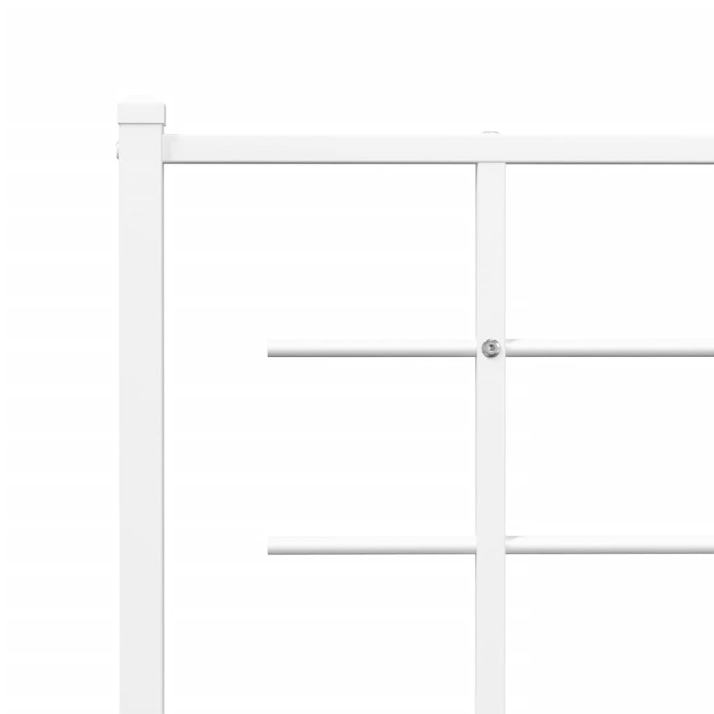 Sengeramme i metall med hode- og fotgavl hvit 107x203 cm