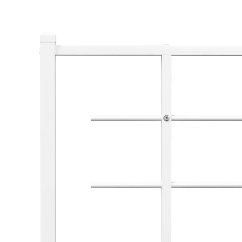 Sengeramme i metall med hode- og fotgavl hvit 150x200 cm