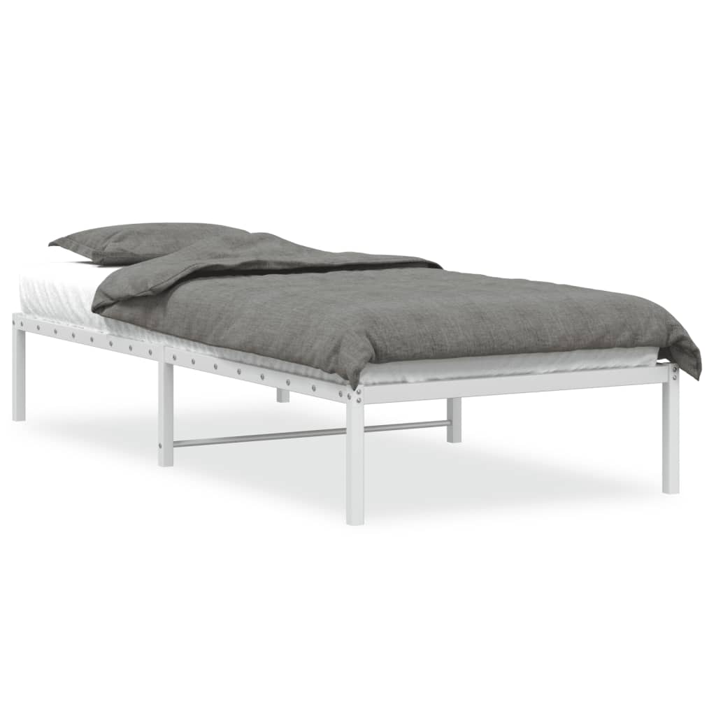 Sengeramme i metall hvit 90x190 cm