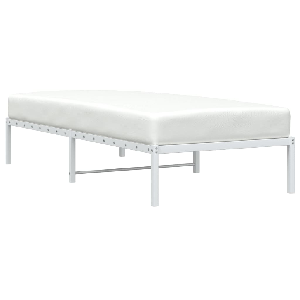 Sengeramme i metall hvit 90x190 cm