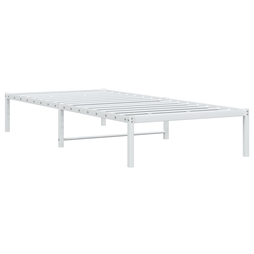 Sengeramme i metall hvit 90x190 cm