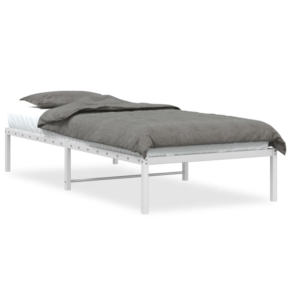 Sengeramme i metall hvit 90x200 cm