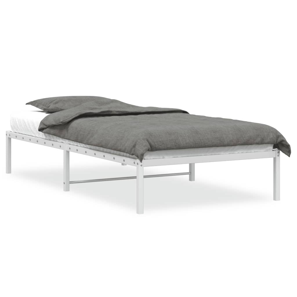 Sengeramme i metall hvit 100x200 cm