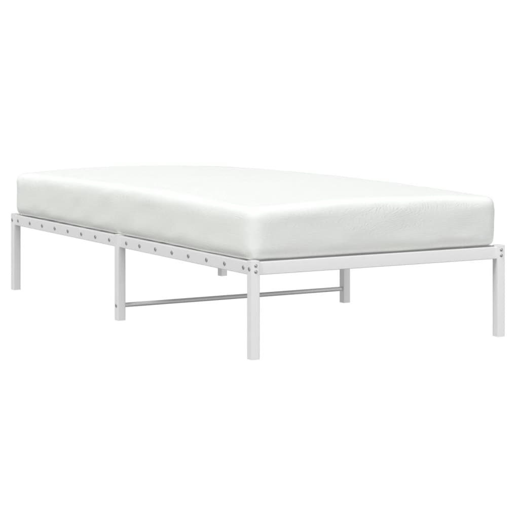 Sengeramme i metall hvit 100x200 cm