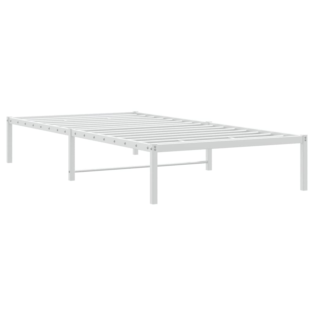 Sengeramme i metall hvit 100x200 cm