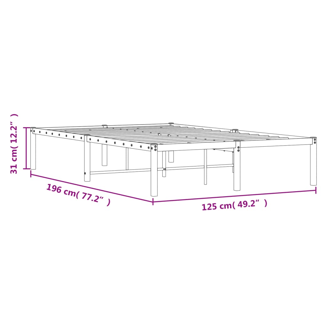 Sengeramme i metall hvit 120x190 cm