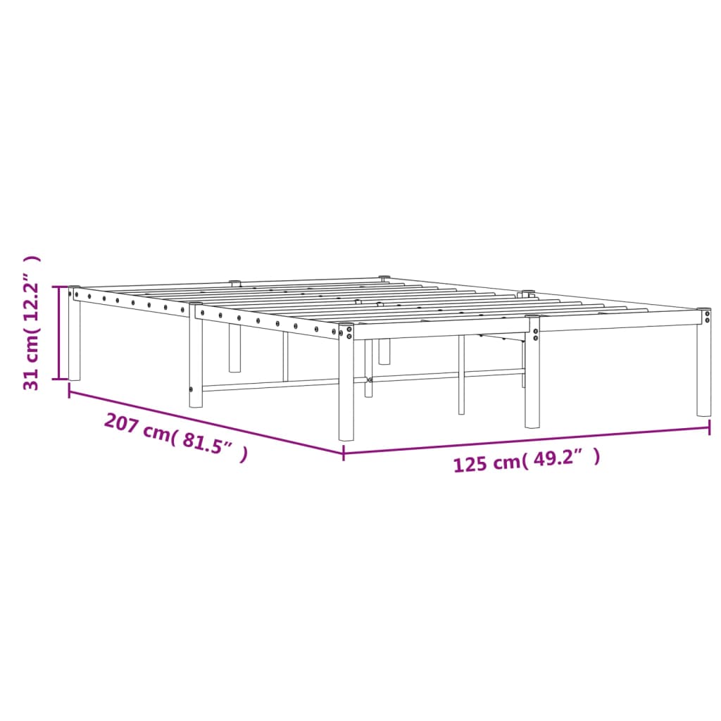 Sengeramme i metall hvit 120x200 cm