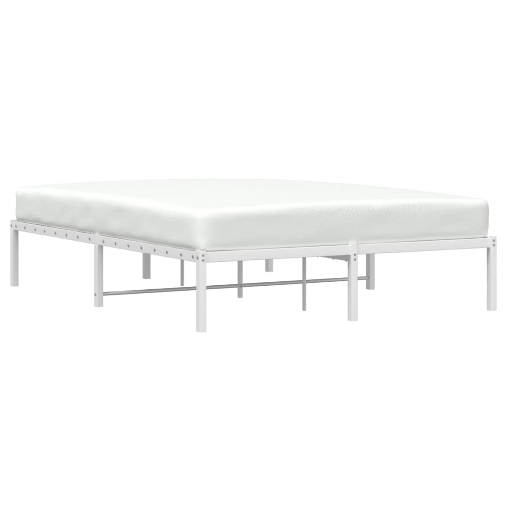 Sengeramme i metall hvit 135x190 cm