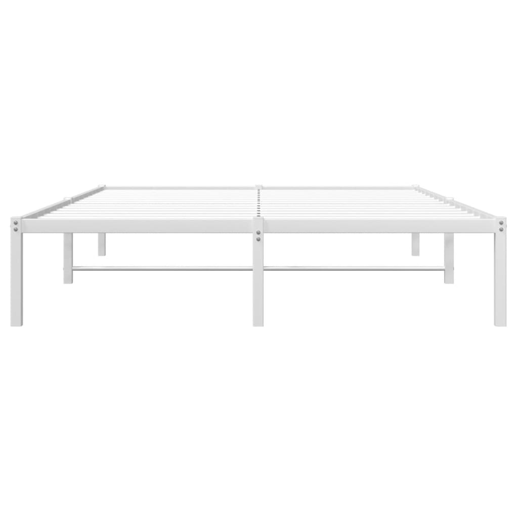 Sengeramme i metall hvit 135x190 cm