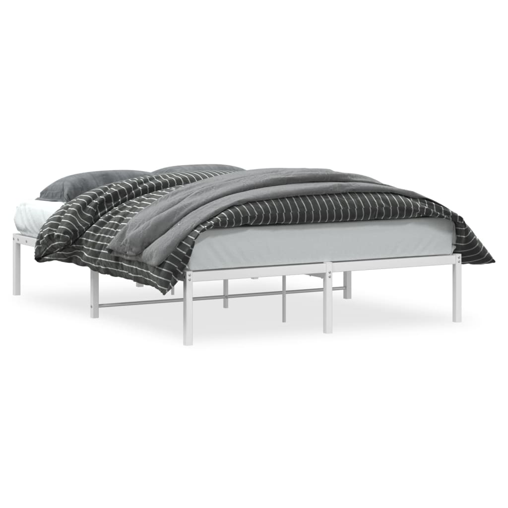 Sengeramme i metall hvit 140x190 cm