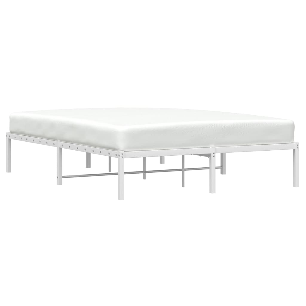 Sengeramme i metall hvit 140x190 cm