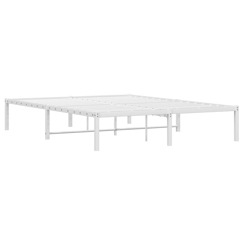 Sengeramme i metall hvit 140x190 cm
