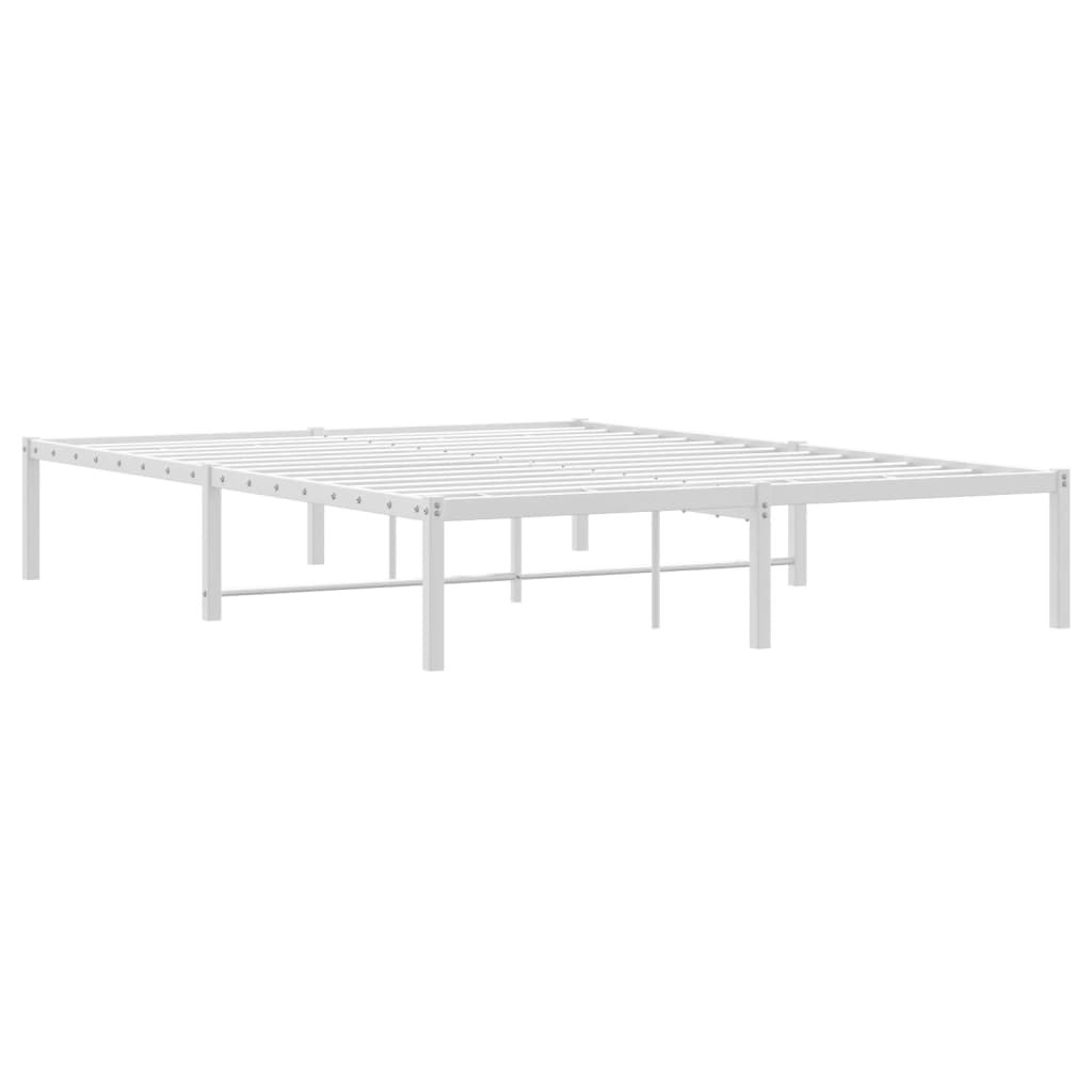Sengeramme i metall hvit 140x190 cm