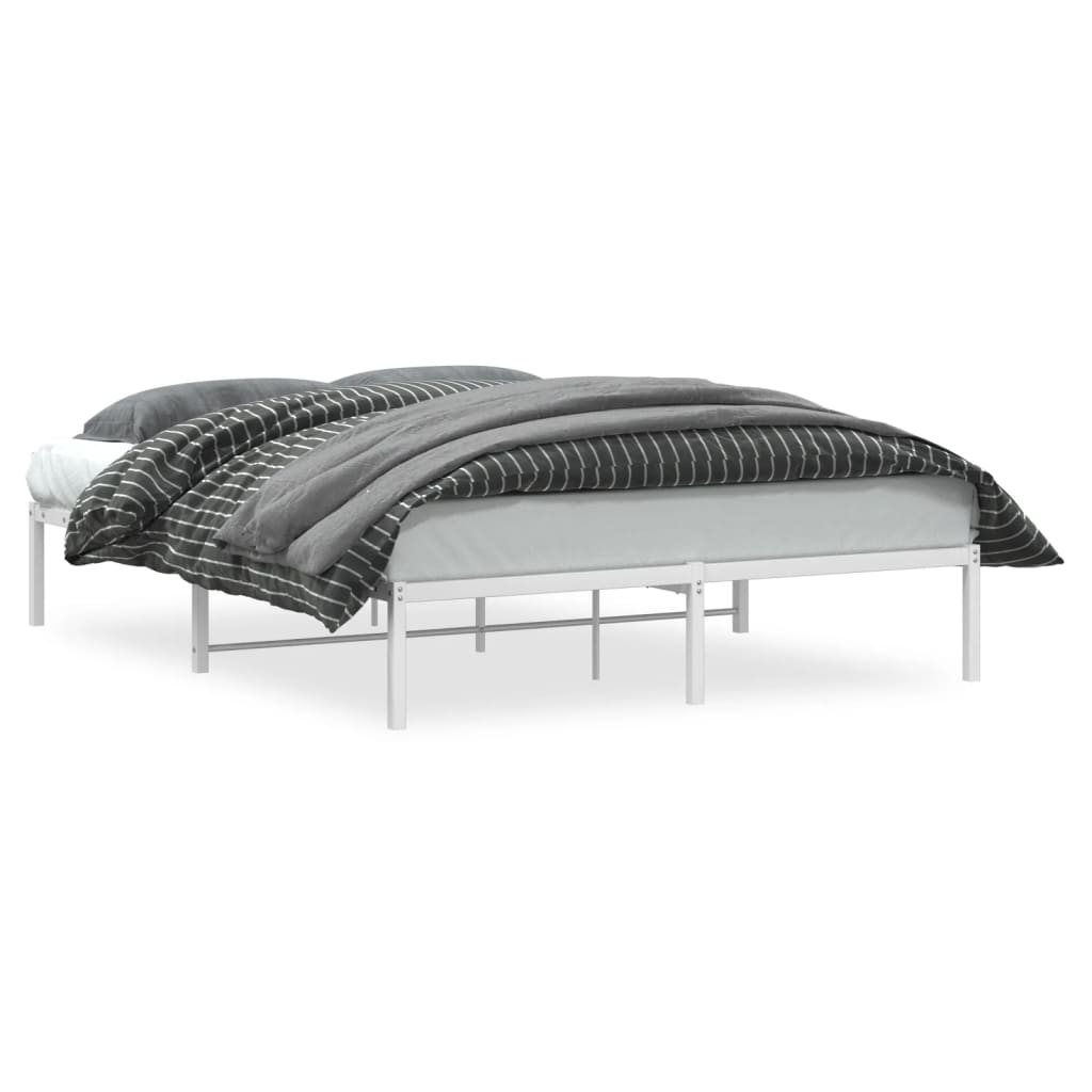 Sengeramme i metall hvit 160x200 cm