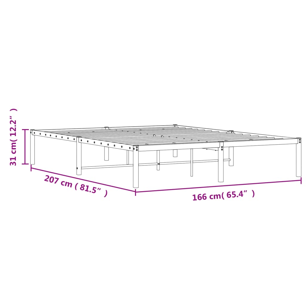 Sengeramme i metall hvit 160x200 cm