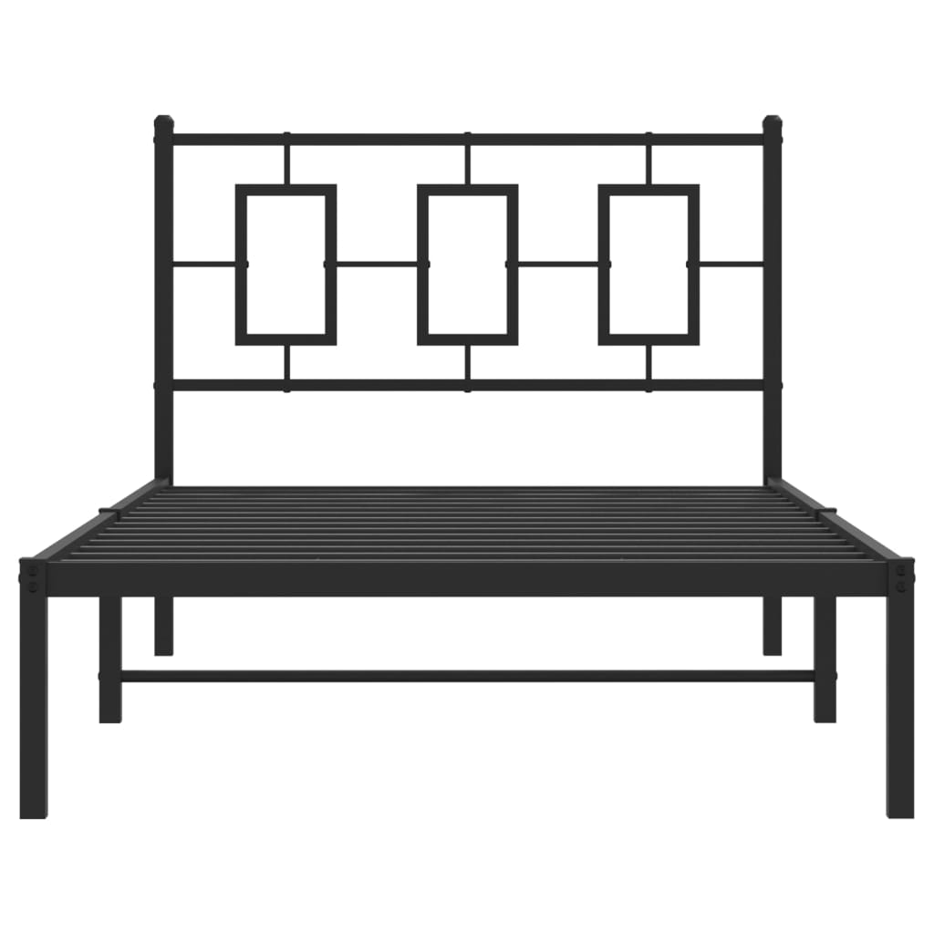 Sengeramme i metall med hodegavl svart 100x190 cm