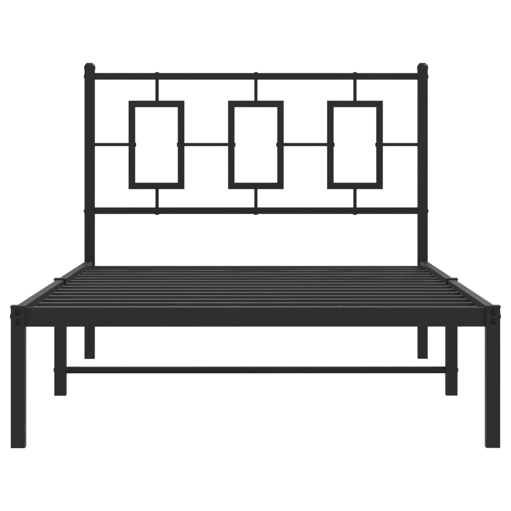Sengeramme i metall med hodegavl svart 100x200 cm