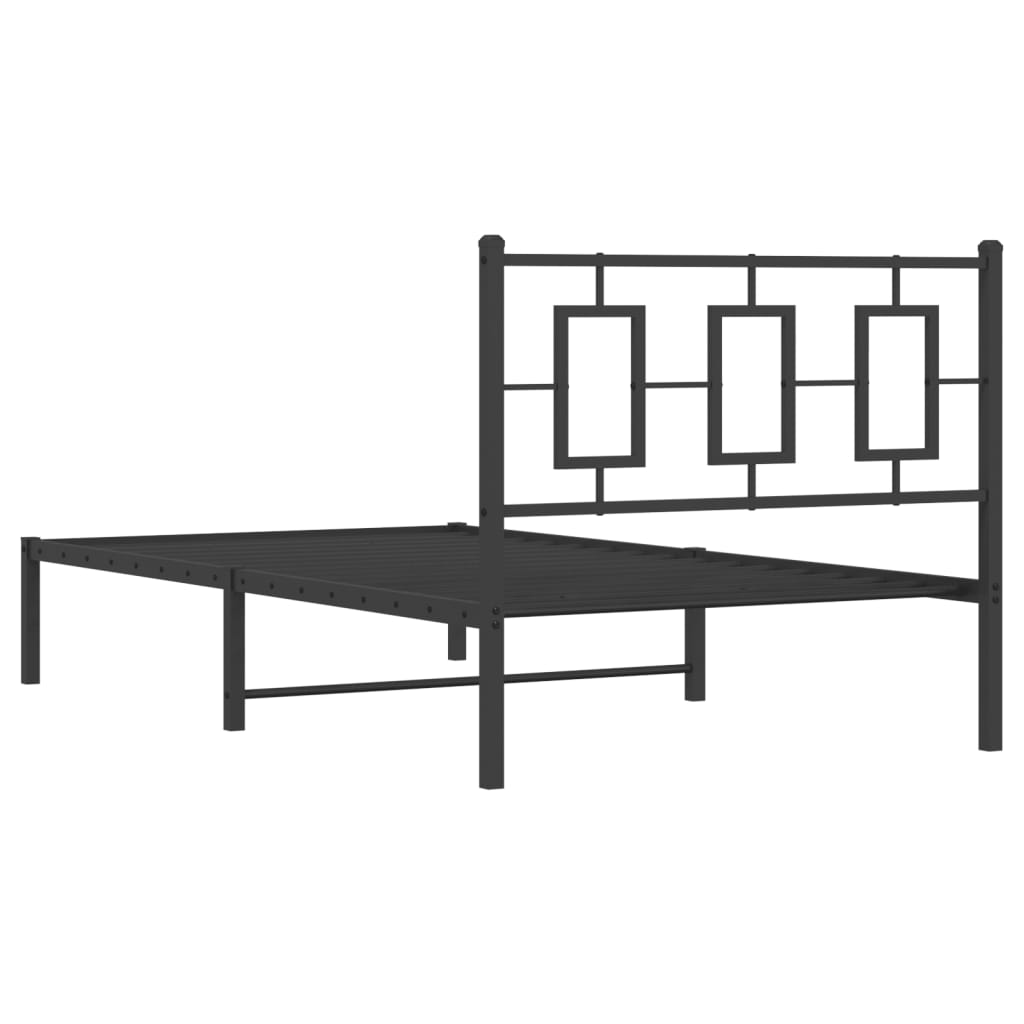 Sengeramme i metall med hodegavl svart 100x200 cm