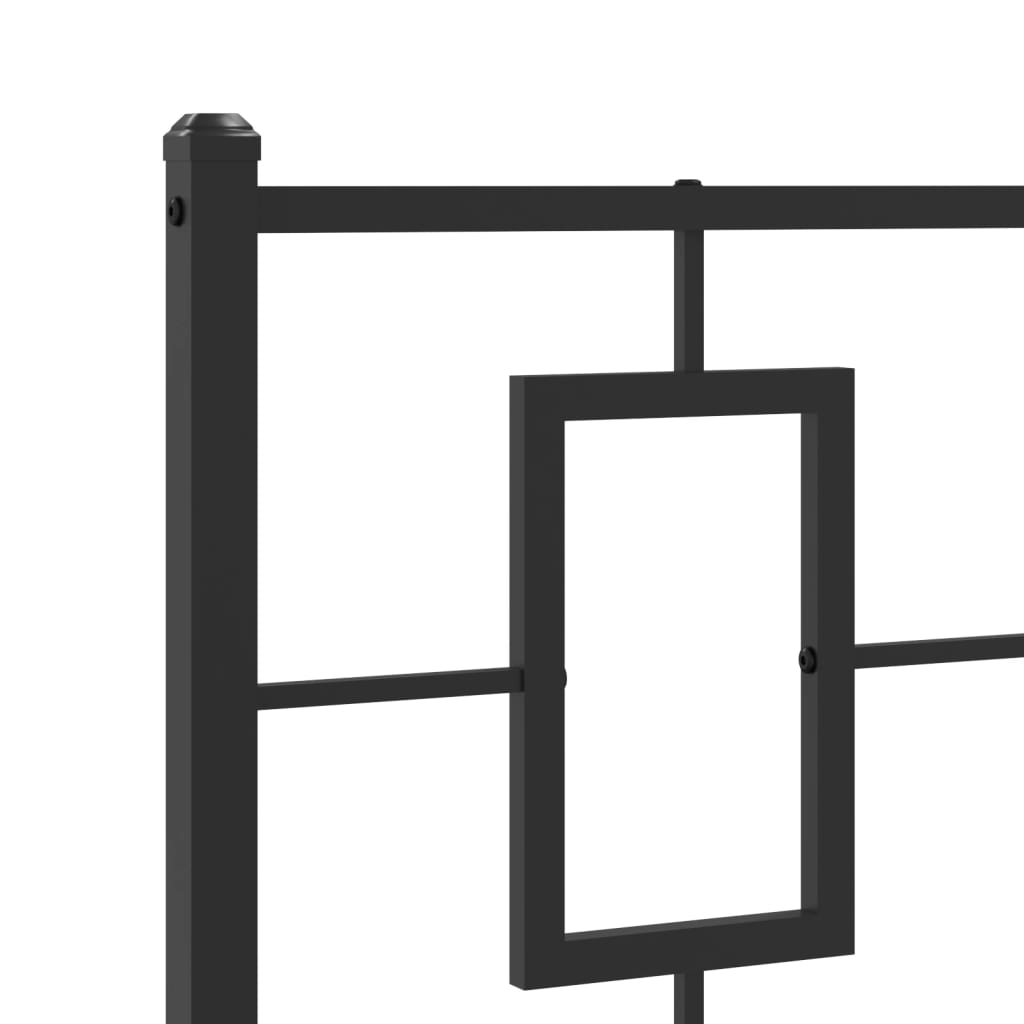 Sengeramme i metall med hode- og fotgavl svart 80x200 cm