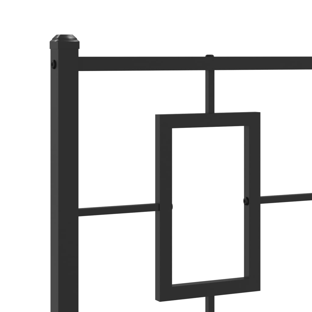 Sengeramme i metall med hode- og fotgavl svart 90x190 cm