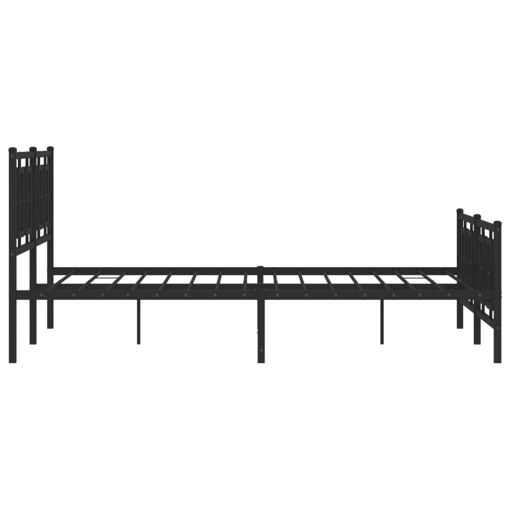 Sengeramme i metall uten madrass med fotgavl svart 160x200 cm