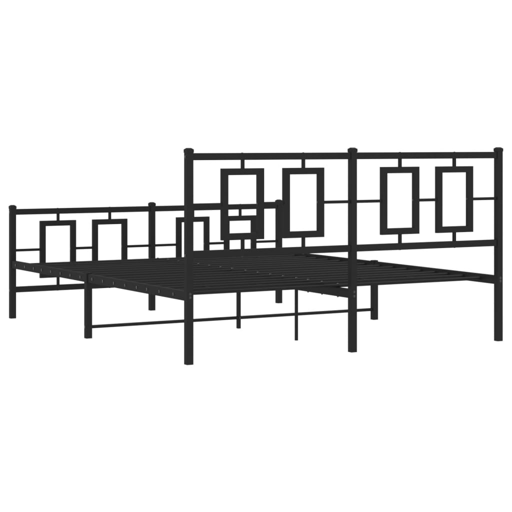 Sengeramme i metall uten madrass med fotgavl svart 160x200 cm