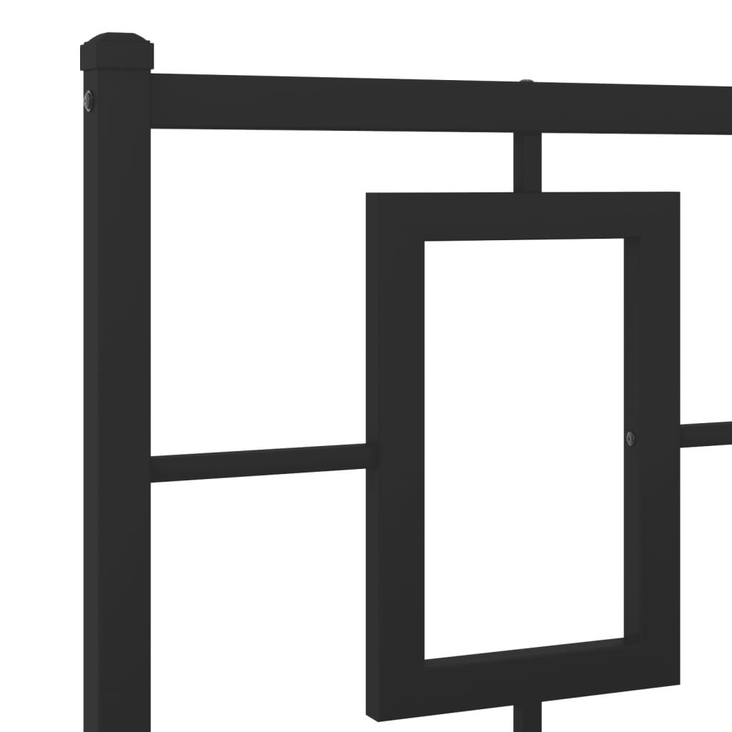 Sengeramme i metall uten madrass med fotgavl svart 160x200 cm