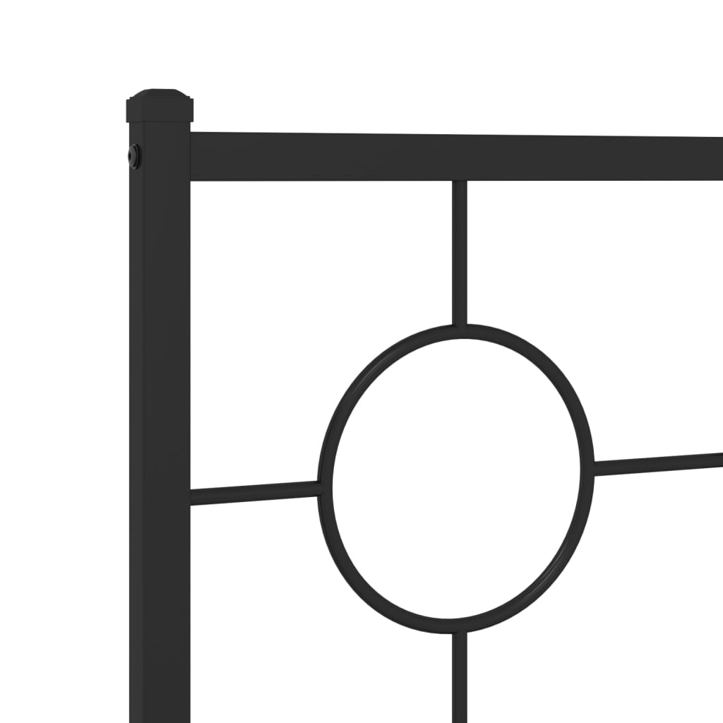 Sengeramme i metall med hode- og fotgavl svart 90x200 cm