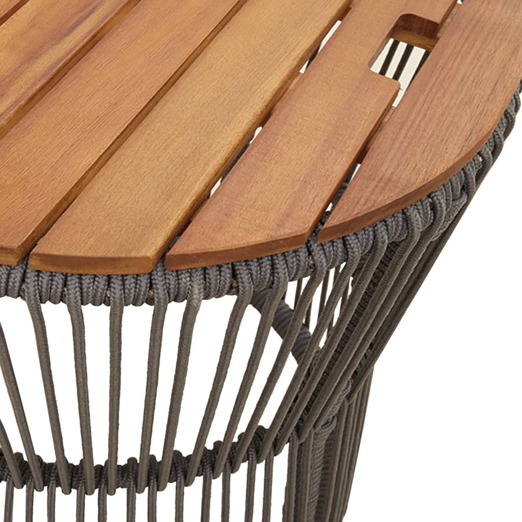 Utendørs sidebord med treplate 2 stk grå polyrotting