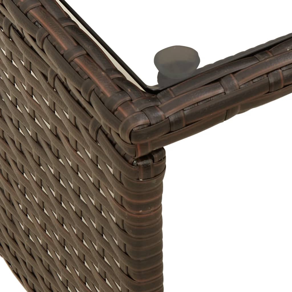 Hagesofa med bord og puter L-formet brun polyrotting
