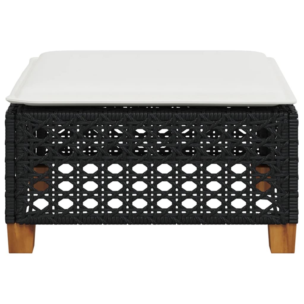 Hagekrakk med pute svart 63,5x56x32 cm polyrotting