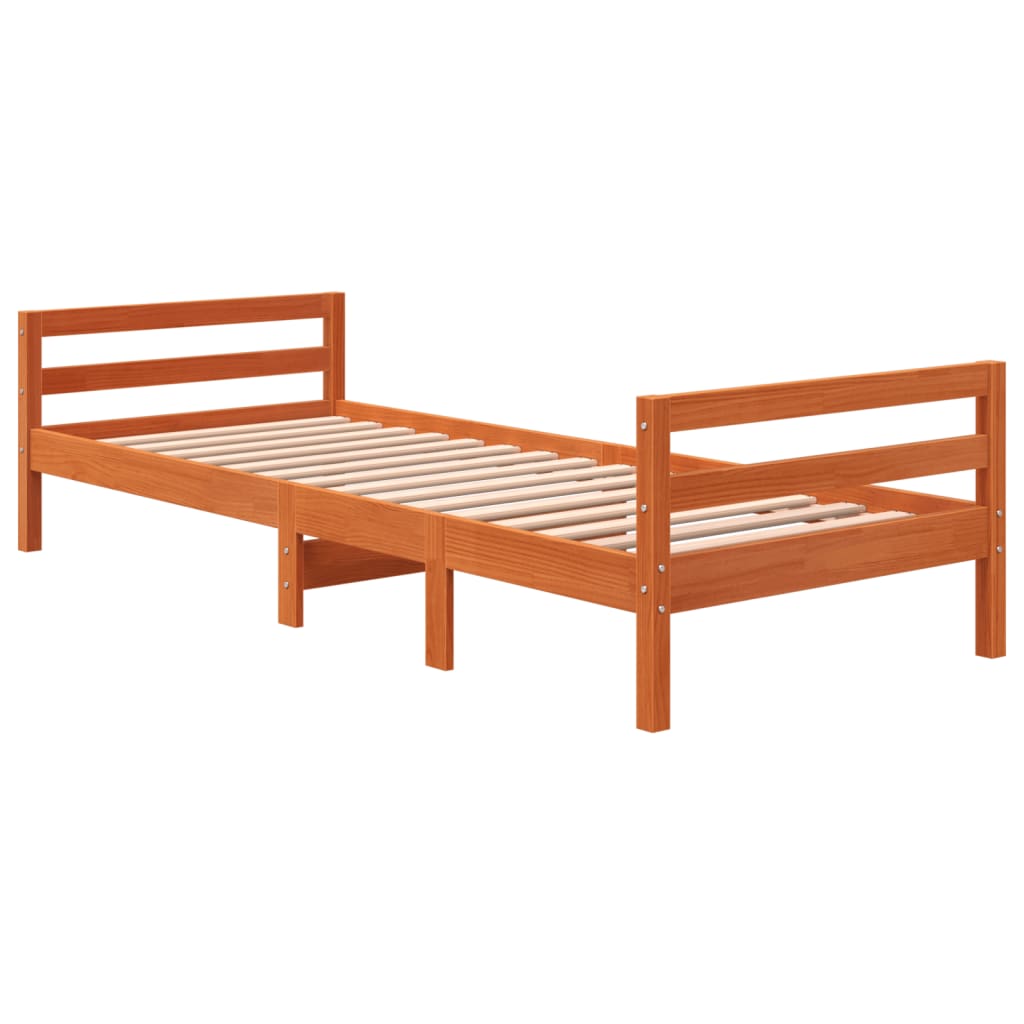Sengeramme brun 90x200 cm heltre furu