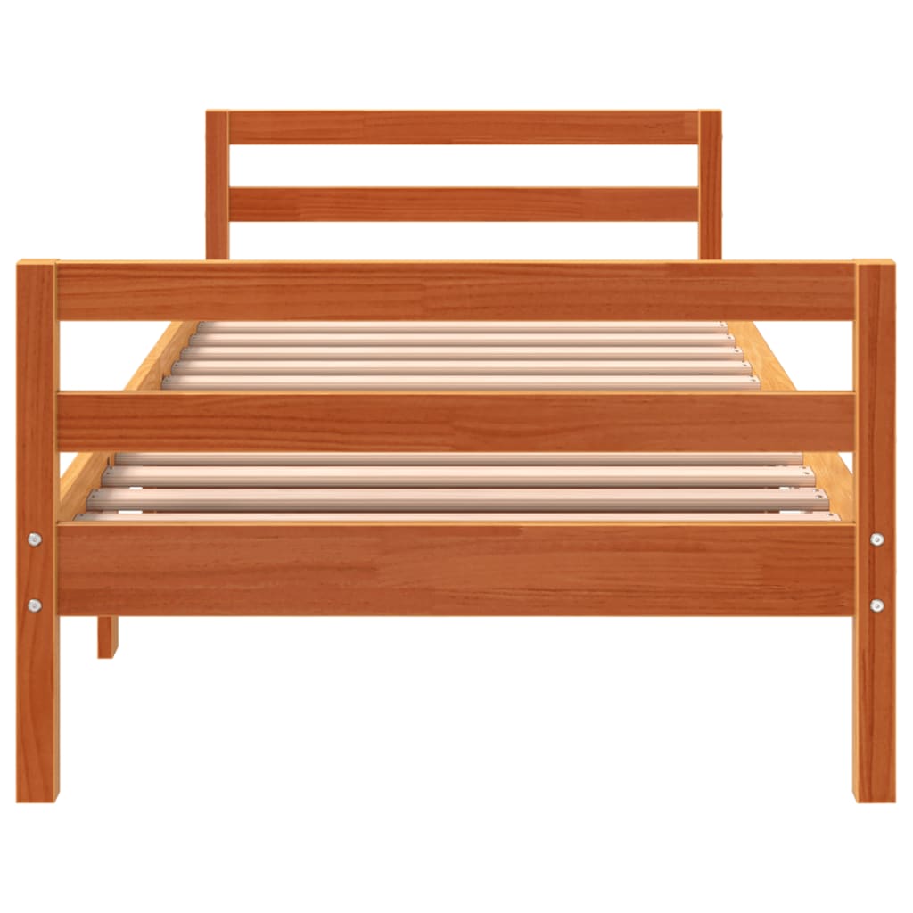 Sengeramme brun 90x200 cm heltre furu