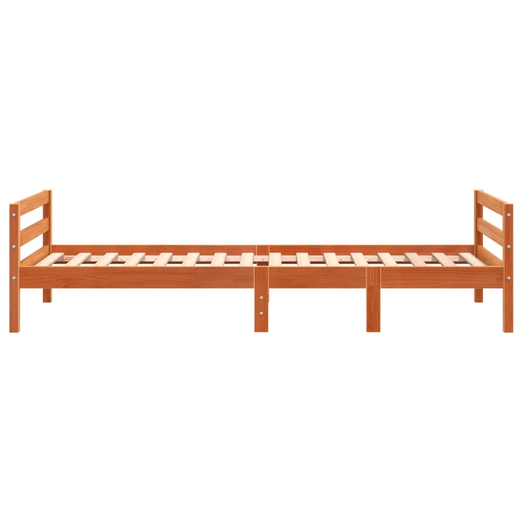 Sengeramme brun 90x200 cm heltre furu