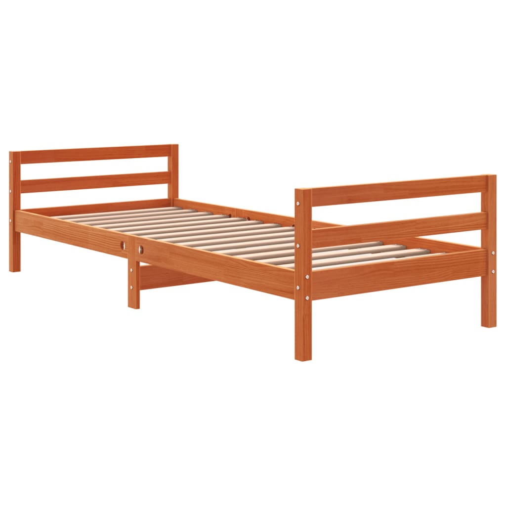 Sengeramme brun 90x200 cm heltre furu