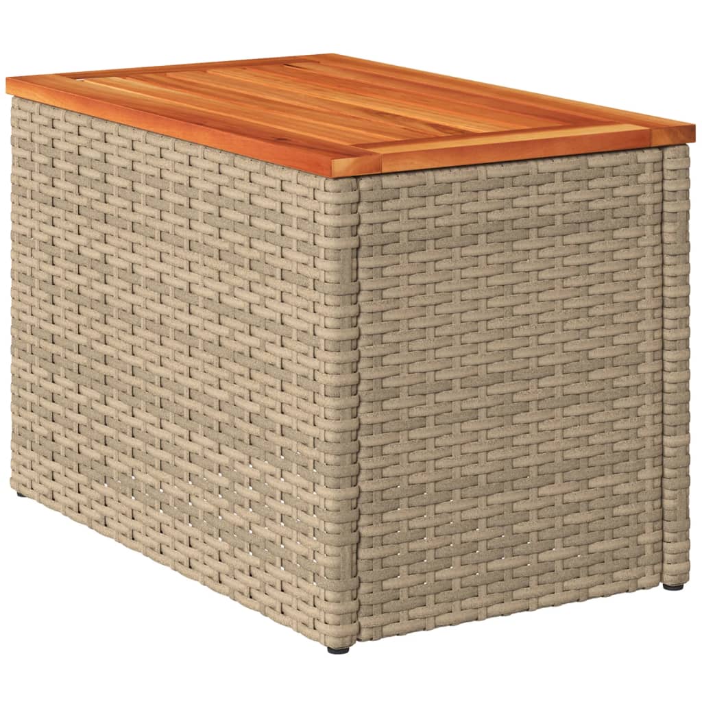 Hagebord 2 stk beige 55x34x37 cm polyrotting heltre