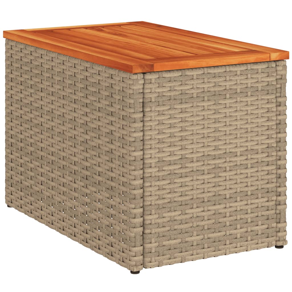 Hagebord 2 stk beige 55x34x37 cm polyrotting heltre